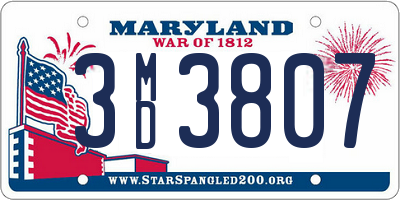 MD license plate 3MD3807