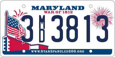 MD license plate 3MD3813