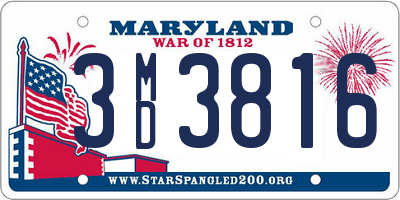 MD license plate 3MD3816