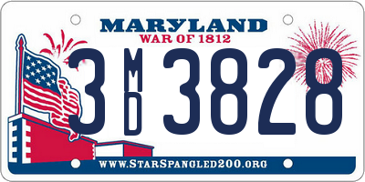 MD license plate 3MD3828