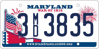 MD license plate 3MD3835