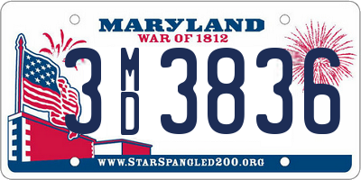 MD license plate 3MD3836