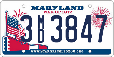 MD license plate 3MD3847