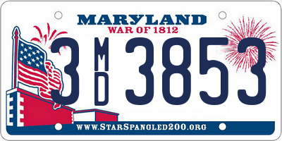 MD license plate 3MD3853