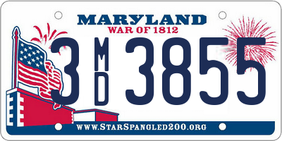 MD license plate 3MD3855