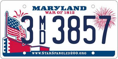 MD license plate 3MD3857