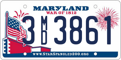 MD license plate 3MD3861
