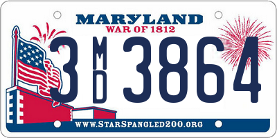 MD license plate 3MD3864