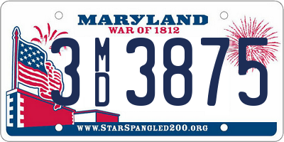 MD license plate 3MD3875