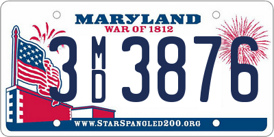 MD license plate 3MD3876