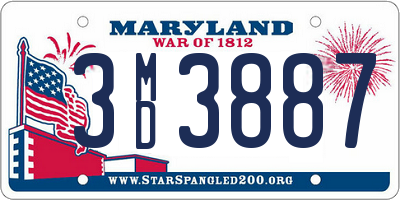 MD license plate 3MD3887