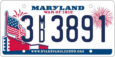 MD license plate 3MD3891