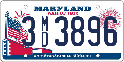 MD license plate 3MD3896