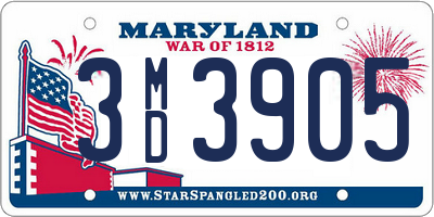 MD license plate 3MD3905