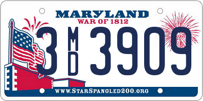 MD license plate 3MD3909