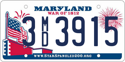 MD license plate 3MD3915