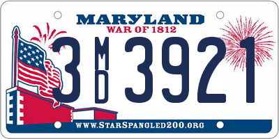 MD license plate 3MD3921