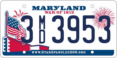 MD license plate 3MD3953