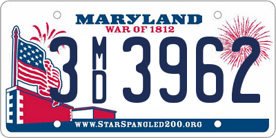 MD license plate 3MD3962