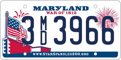 MD license plate 3MD3966