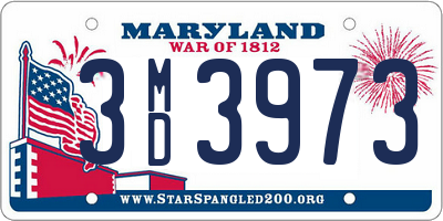 MD license plate 3MD3973