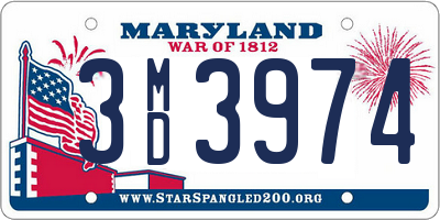 MD license plate 3MD3974