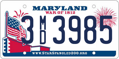 MD license plate 3MD3985