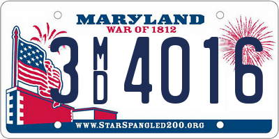 MD license plate 3MD4016