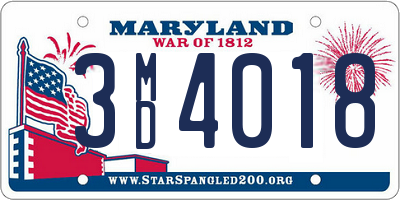 MD license plate 3MD4018