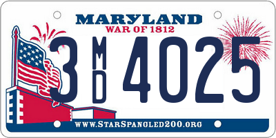 MD license plate 3MD4025