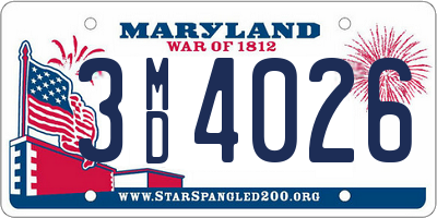 MD license plate 3MD4026