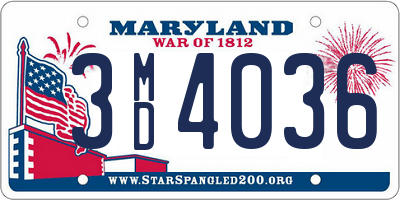 MD license plate 3MD4036