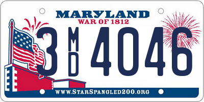 MD license plate 3MD4046