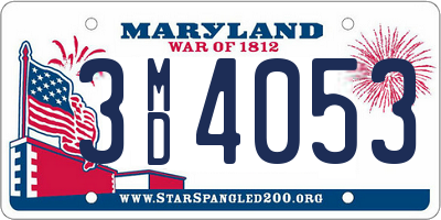 MD license plate 3MD4053