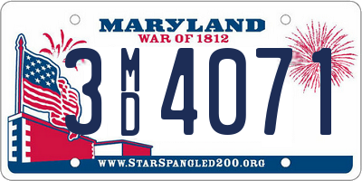 MD license plate 3MD4071