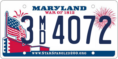 MD license plate 3MD4072