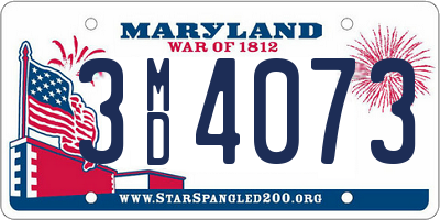 MD license plate 3MD4073