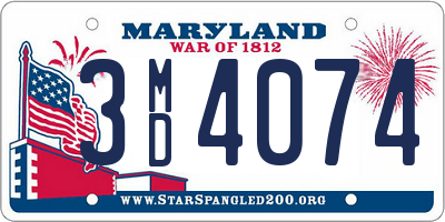 MD license plate 3MD4074