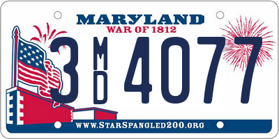 MD license plate 3MD4077