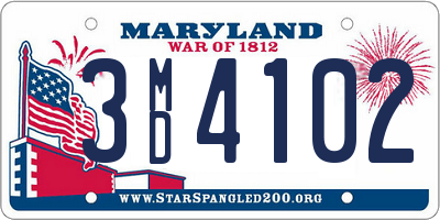 MD license plate 3MD4102