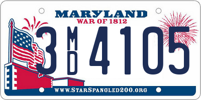 MD license plate 3MD4105