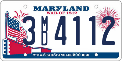 MD license plate 3MD4112