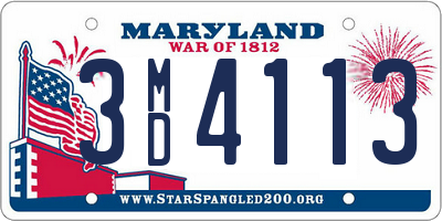 MD license plate 3MD4113