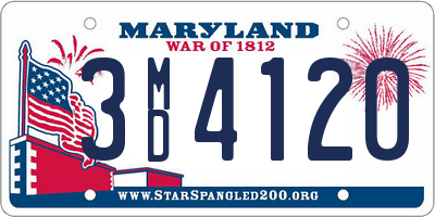 MD license plate 3MD4120