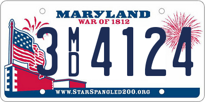 MD license plate 3MD4124