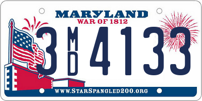 MD license plate 3MD4133