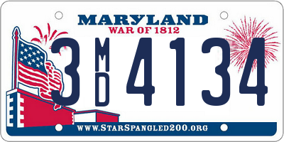 MD license plate 3MD4134