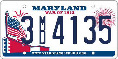 MD license plate 3MD4135