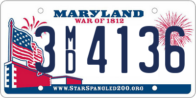 MD license plate 3MD4136