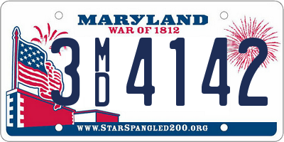 MD license plate 3MD4142